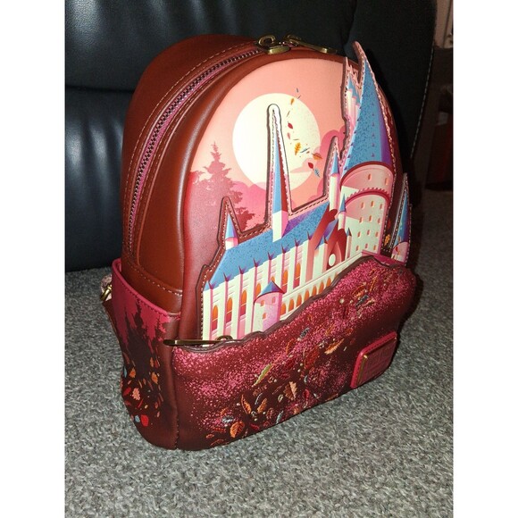 NEW! Loungefly Harry Potter Hogwarts Fall Leaves Mini Backpack - Picture 2 of 9